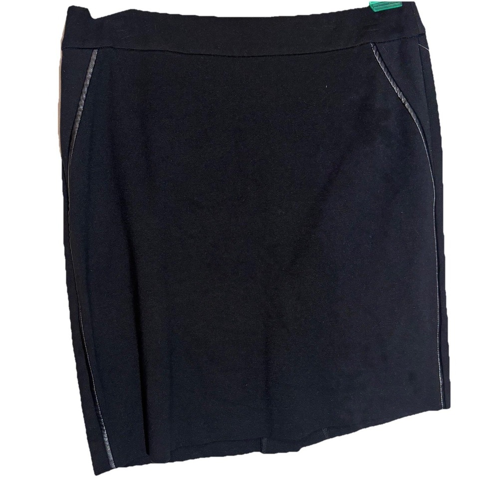 Talbots Black Pencil Skirt  Waist Trim Straight Soft Women's Size 8